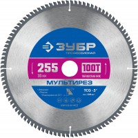 Пильный диск по алюминию Мультирез, 255 х 30 мм, 100Т ЗУБР Профессионал 36907-255-30-100_z01