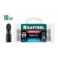 Ударные биты Impact PZ 3, 25 мм, 10 шт KRAFTOOL 26193-3-25-S10