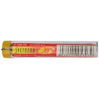 Припой ПОС 30, 1 мм, 15 г, трубка с флюсом, туба СВЕТОЗАР SV-55325-015