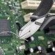 Бокорезы для электроники ESD, округлая головка, 115 мм, 2-комп антистатические ручки (KN-7702115ESD)