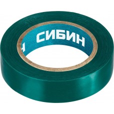 Изолента ПВХ 15 мм х 10 м, 5 000 В, зеленая СИБИН 1235-4