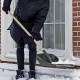 Лопата для уборки снега пластиковая, 420 х 425 х 1550 мм, деревянный черенок, Сибртех (61580)