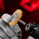 Щетка для дрели, 50 мм, плоская со шпилькой, латунированная витая проволока Matrix (74444)