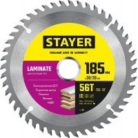 Диск пильный по ламинату Laminate STAYER 185x30/20 мм 56Т аккуратный рез 3684-185-30-56_z01  