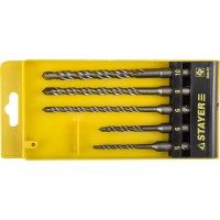 Буры SDS-plus набор 5 шт: 5/6x110, 6/8/10х160 мм STAYER Professional 2930-H5