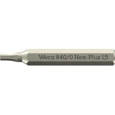 840/0 Micro Hex-Plus Бита с внешним шестигранником, HEX 1.5 x 30 мм, хвостовик шестигранный 5/32 C4.0 (4 мм) (WE-058110)