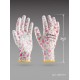 GRINDA COMFORT, M (8), садовые перчатки с прозрачным полиуретановым покрытием, розовые, 13 класс (11291-M_z01)
