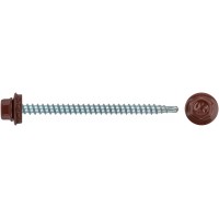 Шурупы кровельные со сверлом 4,8 х 70 100шт , бордовый RAL 3009 (фасовка) (23555-0)