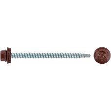 Шурупы кровельные со сверлом 4,8 х 70 100шт , бордовый RAL 3009 (фасовка) (23555-0)