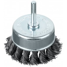 Корщетка-чашка, со штифтом, стальная витая проволока 70 мм (38595)
