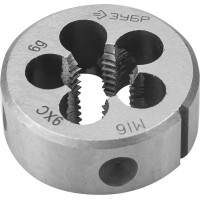 Плашка круглая ручная сталь 9ХС ЗУБР М16 x 1.5 мм 4-28022-16-1.5