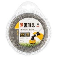 Леска двухкомпонентная для триммера квадратная витая, 2.4 мм х 15 м, EXTRA CORD Denzel (96185)
