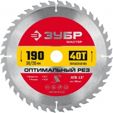 Диск пильный по дереву Оптимальный рез, 190 х 30/20 мм, 40Т ЗУБР 36912-190-30-40_z01