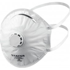 Полумаска фильтрующая коническая с клапаном выдоха KV-80 STAYER класс защиты FFP1 10 шт в коробке 11110-H10_z01  
