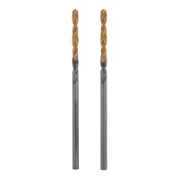 Сверло спиральное по металлу 2 x 49 мм, Р6М5, Golden Tip , 2шт. Denzel (718223)