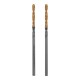 Сверло спиральное по металлу 2 x 49 мм, Р6М5, Golden Tip , 2шт. Denzel (718223)