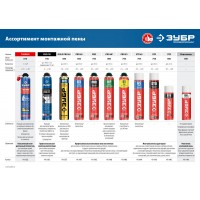 Монтажная пена PRO 65, 850 мл, пистолетная, всесезонная, SVS, с увеличенным выходом до 65 л, профессиональная ЗУБР 41147_z01