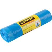 Мешок мусорный 120 л, синий, особопрочный, 10 шт STAYER 39155-120