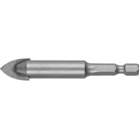 Сверло по стеклу и кафелю 12 мм, 2-х кромка, HEX 1/4 ЗУБР 29840-12