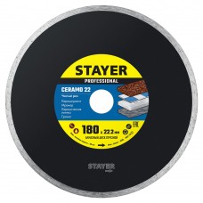 Диск алмазный сплошной Ceramo-22, d 180 мм, (22.2 мм, 5 х 2.2 мм) STAYER Professional 3664-180_z02
