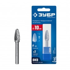 Борфреза твердосплавная 10?20 мм тип F парабола с закругленным углом радиус 2.5 мм хв-к 6 мм Профессионал ЗУБР 28805-10-20