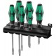 Набор отвёрток 6 пр. подставка PH 1x80/2x100 SL 0.6x3.5x75/0.8x4.0x90/1.0x5.5x100/1.2x6.5x125 Rack Kraftform Plus Lasertip серия 334 SK/6 Wera WE-007680