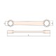 Ключ гаечный накидной двусторонний плоский 27х32 искробезопасный сплав AlCu 153A-2732, HORTZ