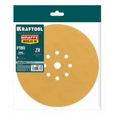 KRAFTOOL Giraffe GOLD-9 225 мм, Р180, шлифовальный круг на липучке, 9 отв. (35651-180)