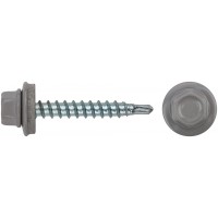 Шурупы кровельные со сверлом 4.8 х 32, серый RAL-7004 (фасовка 250шт) (23566-4)