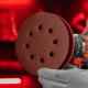 Круг абразивный на ворсовой подложке под липучку, перфорированный, P 220, 125 мм, 5 шт Matrix (73809)