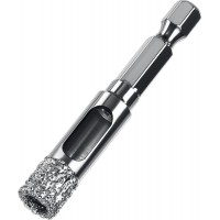 Сверло трубчатое алмазное вакуумное АВК, d 10 мм, HEX 1/4