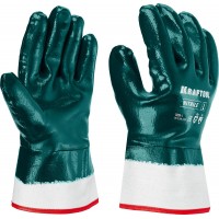 Перчатки HYKRAFT Heavy Duty - особопрочные, L (9), с крагой, нитриловое покрытие, высокая защита от нефтепродуктов KRAFTOOL 11288-L