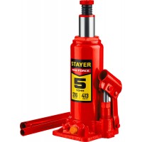 Домкрат бутылочный гидравлический 5 т, 216 - 413 мм RED FORCE Professional STAYER 43160-5