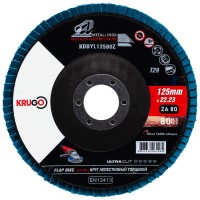 Круг лепестковый торцевой 125 х 22.23mm P80 KRUGO Циркониевый Тип 2 (KDBYL12580Z)