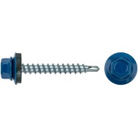 Шурупы кровельные со сверлом 4.8 х 38 синий, RAL 5005 250 шт. (фасовка) (23533-4)