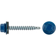 Шурупы кровельные со сверлом 4.8 х 38 синий, RAL 5005 250 шт. (фасовка) (23533-4)
