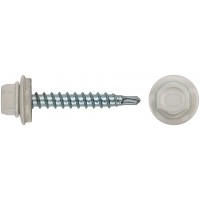 Шурупы кровельные со сверлом 4.8 х 32, белый RAL-9002 (фасовка 250 шт) (23568-4)