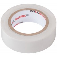 Изолента ПВХ самозатухающая WILLMARK 19 мм х 0,15 мм х 10 м ( белая ) (11013)