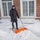 Движок для уборки снега пластиковый, 795х435х1280 мм, стальная рукоятка, усиленный Сибртех (61669)