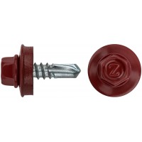 Шурупы кровельные со сверлом 5,5 х 19, красный RAL-3011 100шт. Фасовка (23570-0)