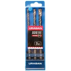 Буры SDS-plus набор URAGAN 3 шт: 5х160 6х160 8х160 мм 901-25554-H3  