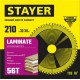 Диск пильный по ламинату Laminate STAYER 210x32/30 мм 56Т аккуратный рез 3684-210-32-56_z01  