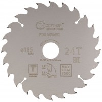 Диск пильный по дереву с тефлоновым покрытием 24Т, CUTOP Profi plus, 185 х 1,3/2,0 х 30/25,4/20/16 мм (75-18524Т)