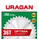 Диск пильный по дереву Optima URAGAN 200х32/30 мм 36Т 36801-200-32-36_z01  