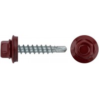 Шурупы кровельные со сверлом 4.8 х 28 красный , RAL 3011 250 шт.(фасовка) (23511-4)