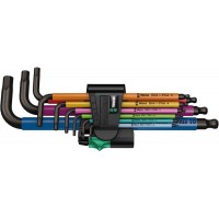 Набор Г-образных ключей 9 пр. с шаром 1.5/2/2.5/3/4/5/6/8/10 мм Hex-Plus Multicolour BlackLaser серия 950/9 SPKL 1 Wera WE-022089