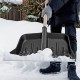 Лопата для уборки снега пластиковая, 420 х 425 х 1550 мм, деревянный черенок, Сибртех (61580)