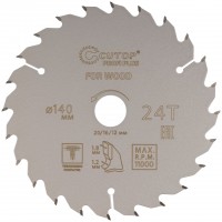 Диск пильный по дереву с тефлоновым покрытием 24Т, CUTOP Profi plus, 140 х 1,2/1,8 х 20/16/12 мм (75-14024Т)