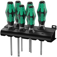 Набор отвёрток 6 пр. подставка PH 1x80/2x100 PZ 1x80/2x100 SL 0.8x4.0x100/1.0x5.5x125 Kraftform Plus Lasertip серия 335/350/355/6 Wera WE-105622