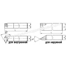 Резец Резьбовой 25х16х170 Т5К10 для внутренней резьбы